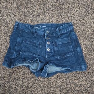 Old Navy Blue Jean Shorts High-Waisted Cut-Off